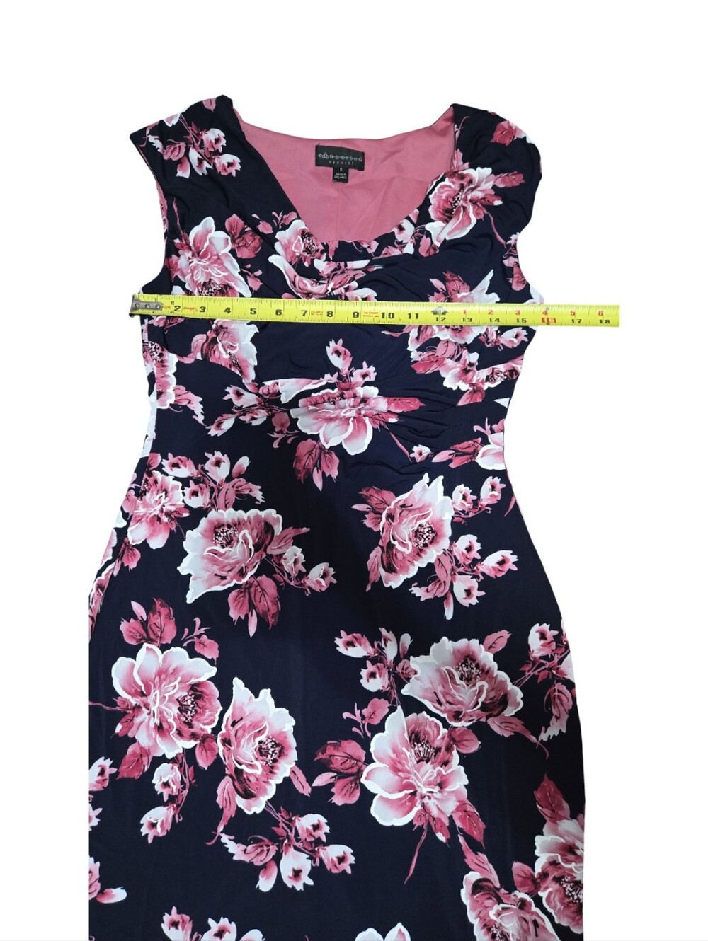 Connected Apparel Floral V-Neck Cap Sleeve Sheath Dress Festival Evening Wrap - Picture 4 of 7